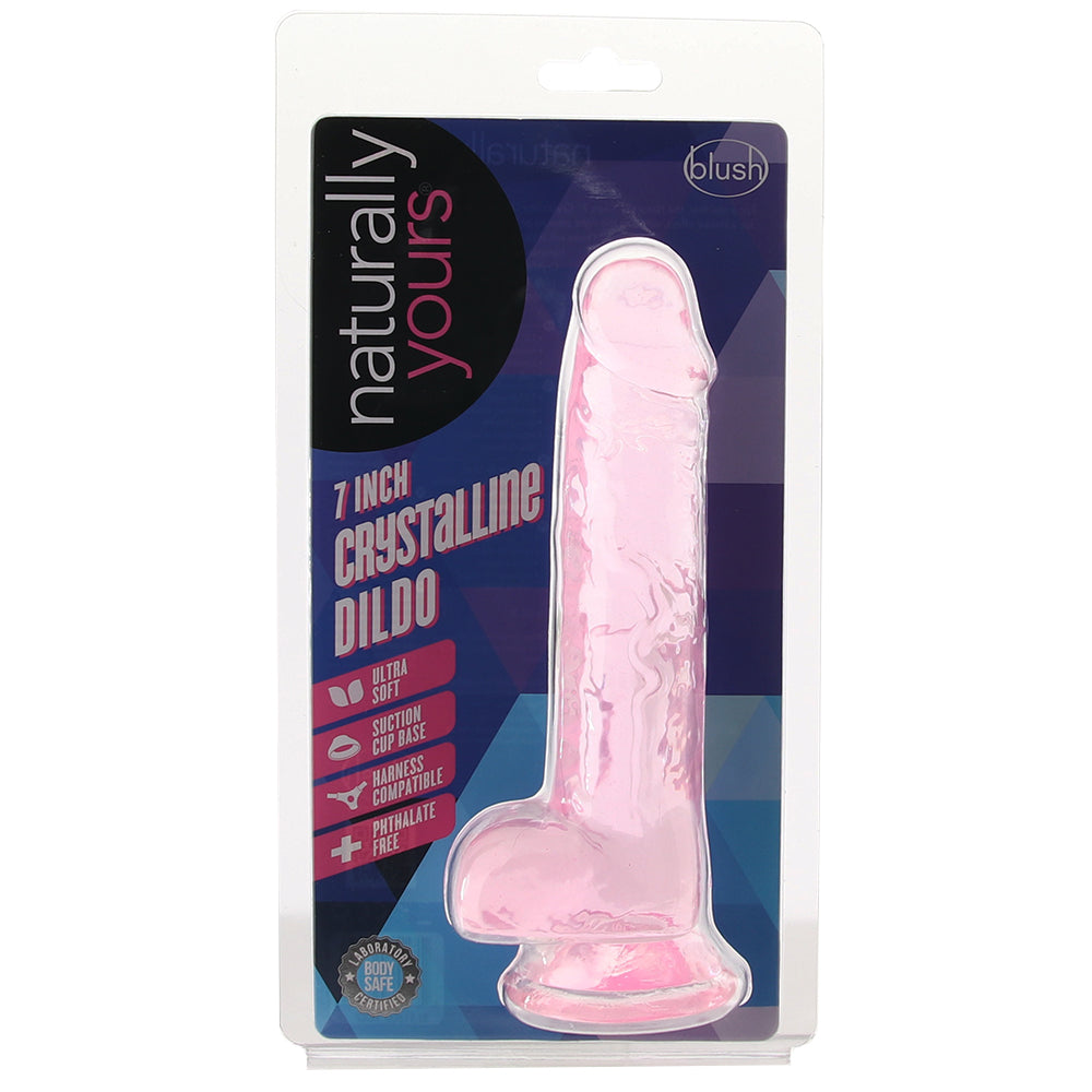 Naturally Yours 7 Inch Crystalline Dildo in Rose