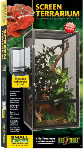 Exo Terra Screen Terrarium Aluminium Screen Habitat， Small X-Tall