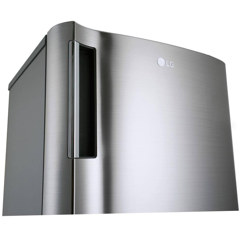 LG 20 in. W. 6 cu. ft. Single Door Upright Freezer with Direct Cooling in Platinum Silver LROFC0605V