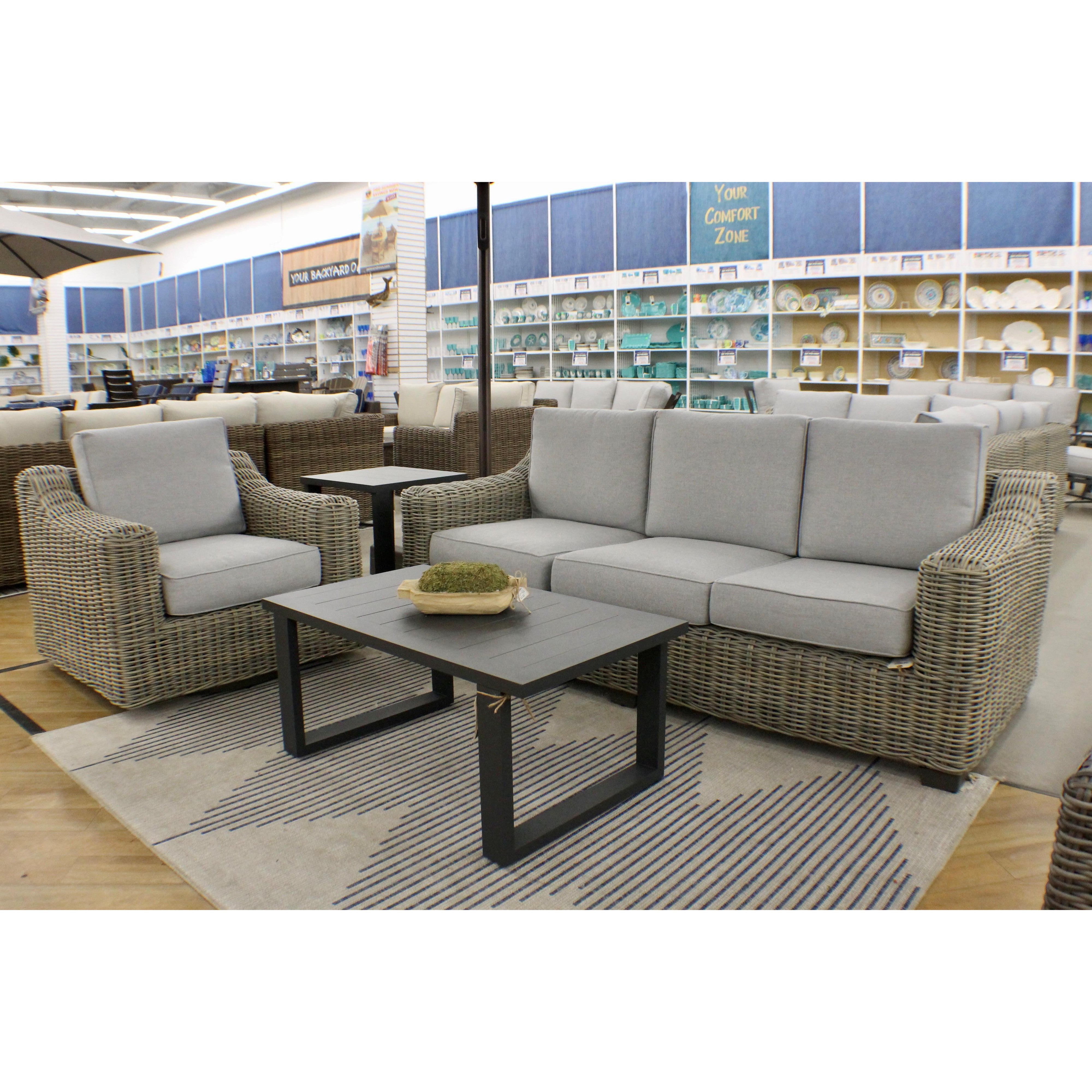 Carmel Natural 3pc Outdoor Seating Set LUX Heavy Weave