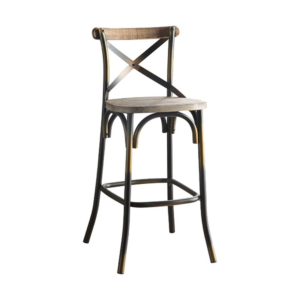 Metal Bar Chair with X Backrest Design