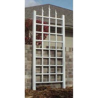 Dura-Trel 64 in. x 28 in. White Vinyl PVC Camelot Trellis 11140