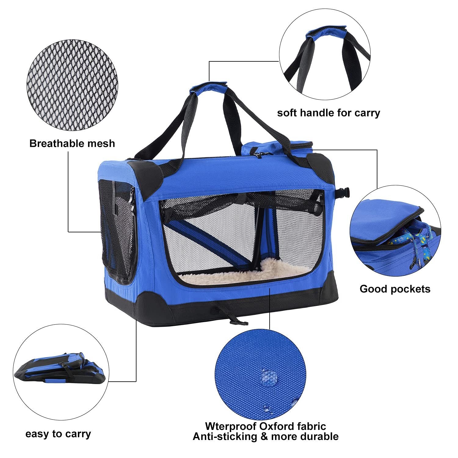 Cat Carriers Dog Carrier Pet Carrier Mesh Pet Travel Backpack Airline Approved Blue L Bbonlinedress