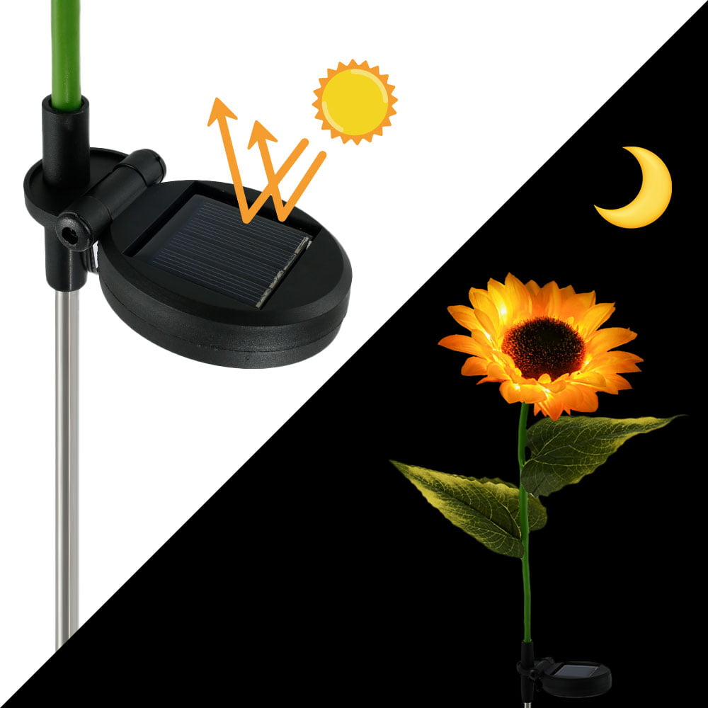 Willstar LED Solar Sunflower Light Outdoor Garden Lawn Pathway Landscape Flower Stake Lamp Yard Decor