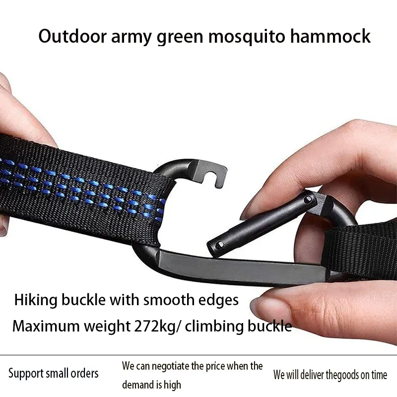 2024 Hot outdoor travel army green anti mosquito anti ant portable hammock mountain camping beach travel explosion