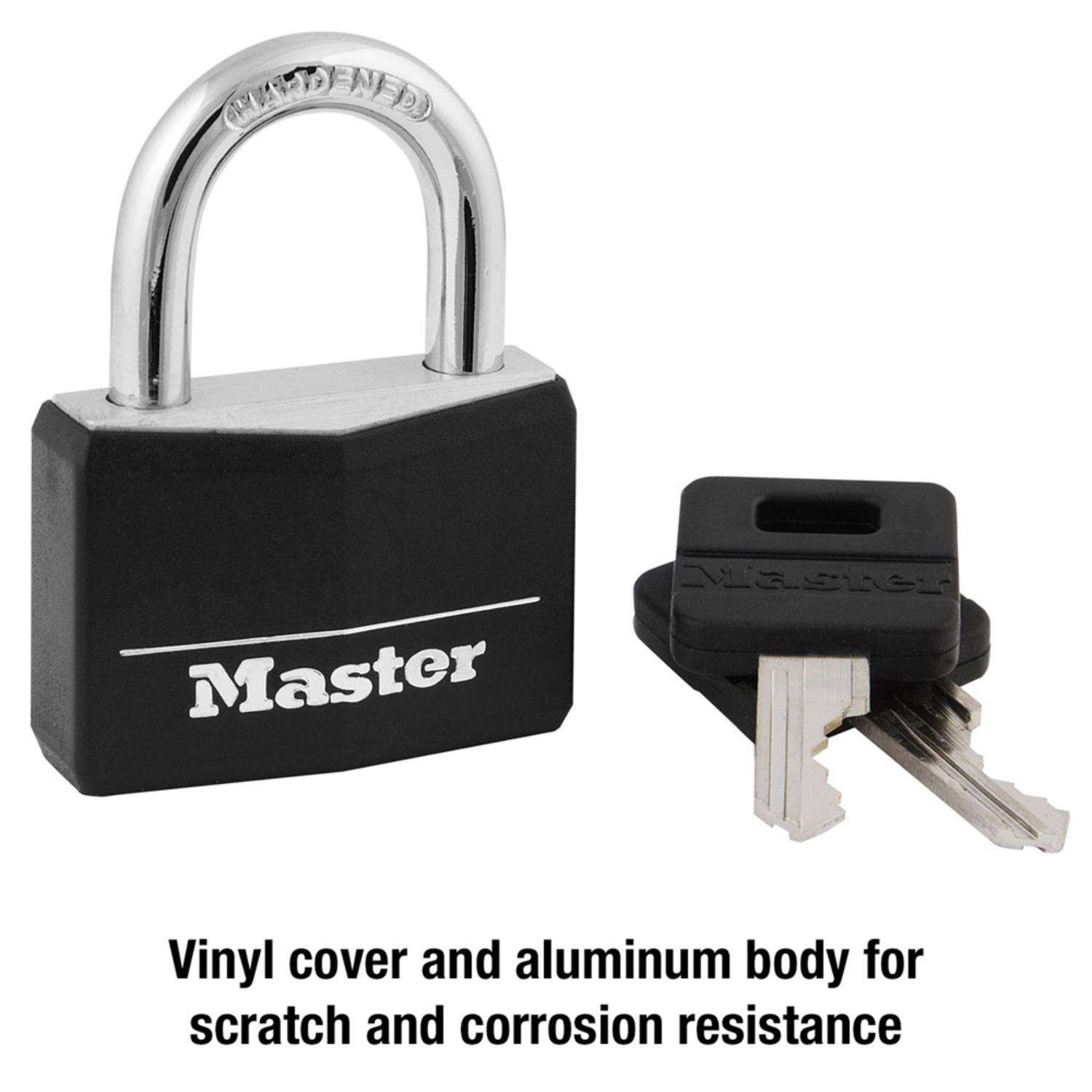 Master Lock 1-5/16 in. H X 1/2 in. W X 1-9/16 in. L Vinyl Covered Double Locking Padlock