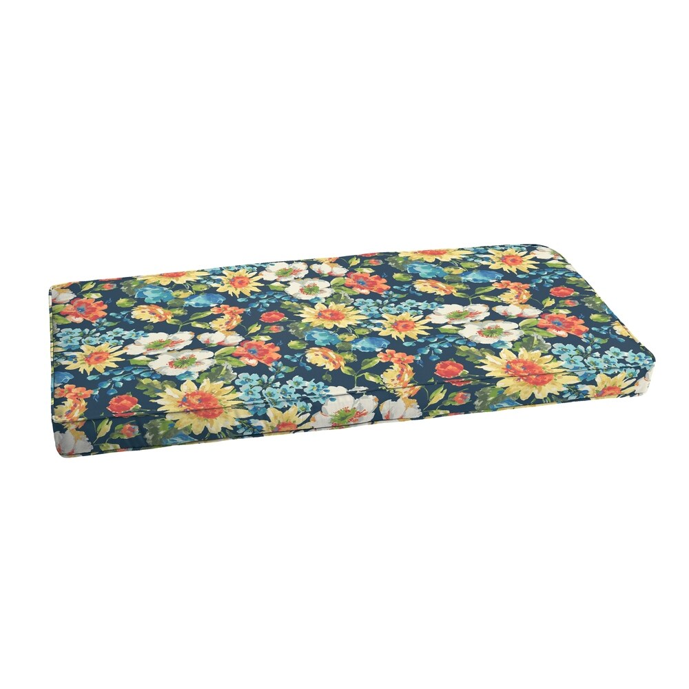 Humble + Haute Indoor/ Outdoor Blue Multi Floral Bench Cushion 37\