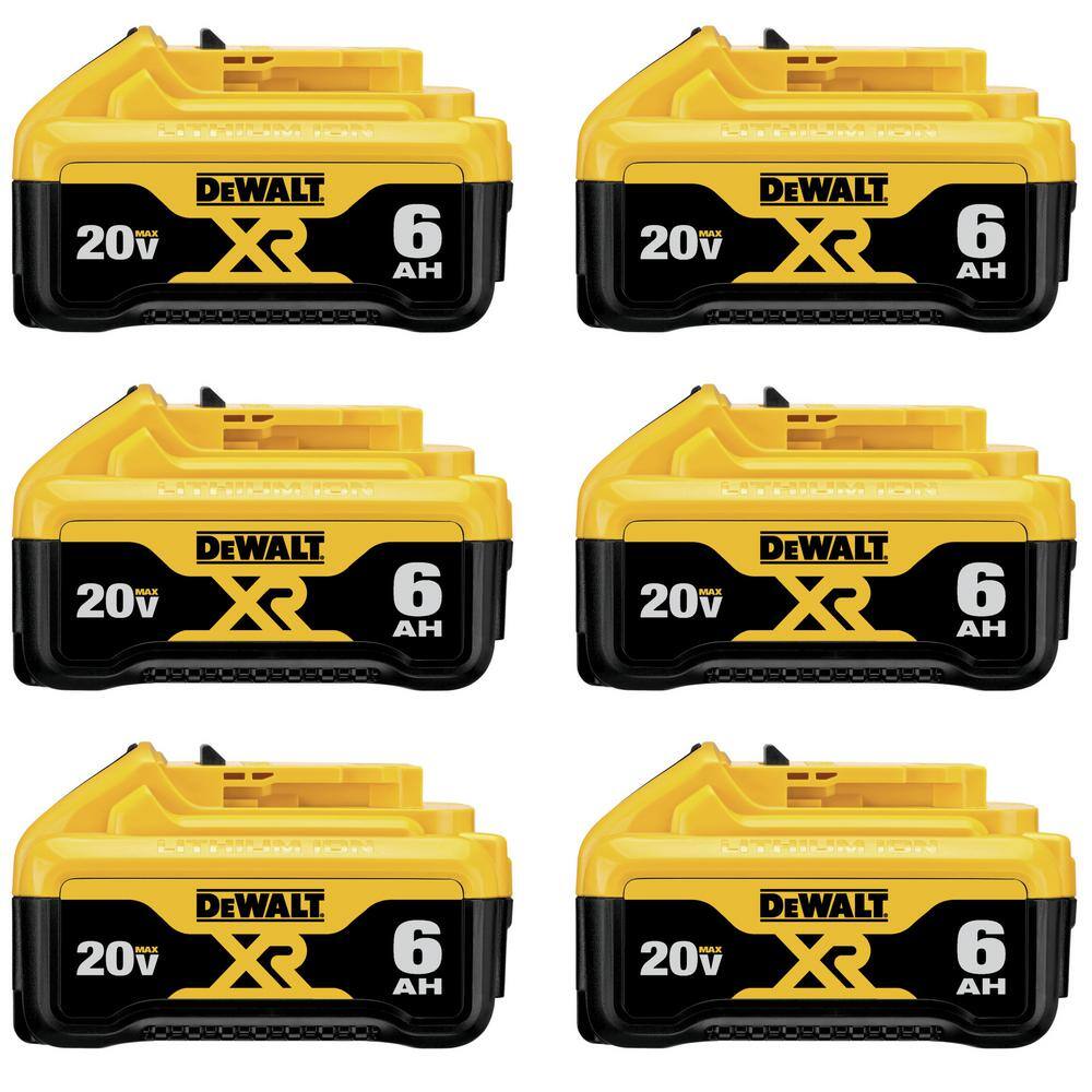 DW 20V MAX XR Premium Lithium-Ion 6.0Ah Battery Pack (6-Pack) DCB206-6