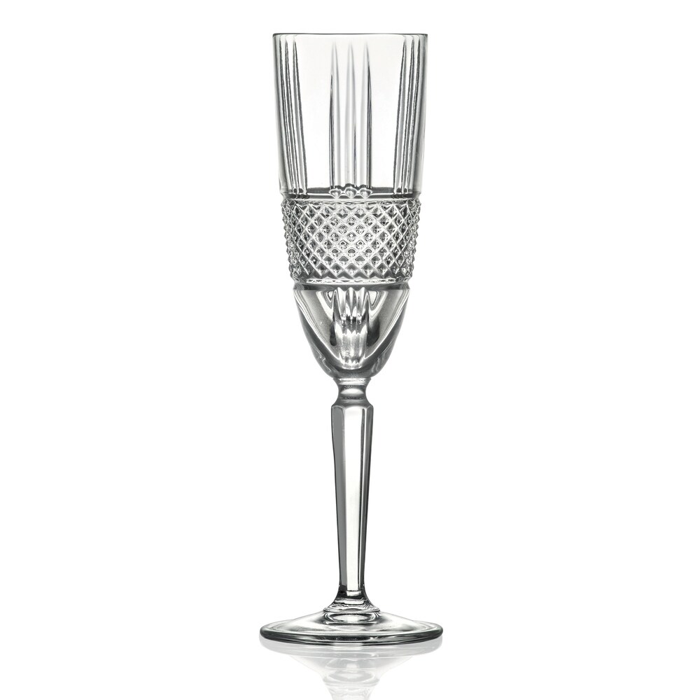 Majestic Gifts Inc. European Set/6 Glass Designed Flute  6 oz.