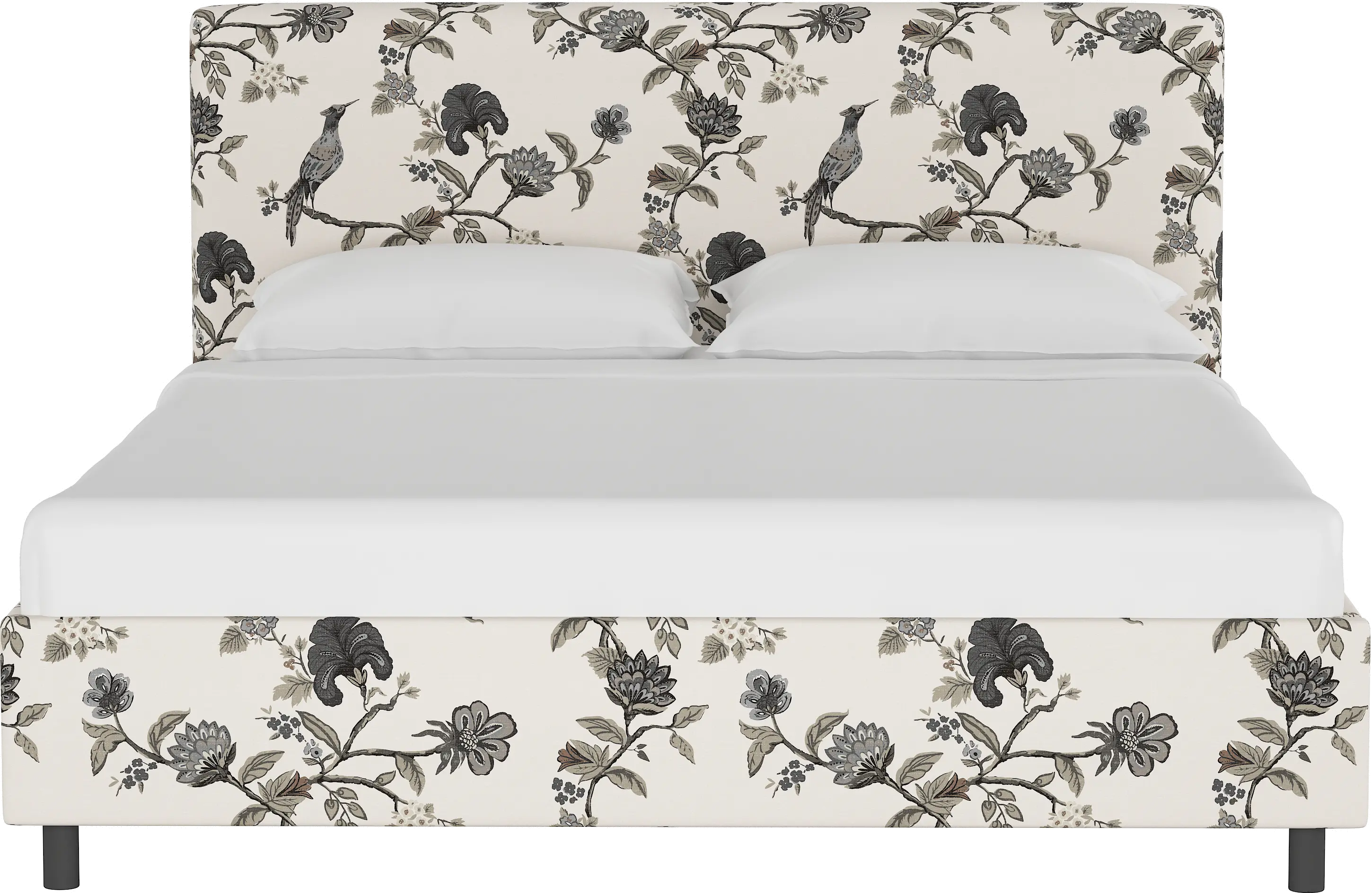 Brianna Black Bird Floral Twin Platform Bed - Skyline Furniture