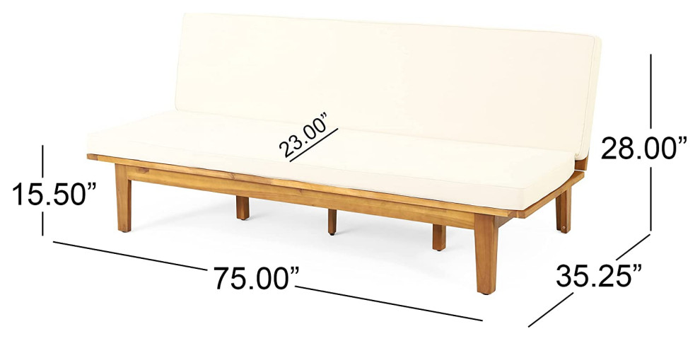 Unique Outdoor Daybed/Sofa  Folding Acacia Wood Frame With Cushion   Transitional   Outdoor Sofas   by Decor Love  Houzz