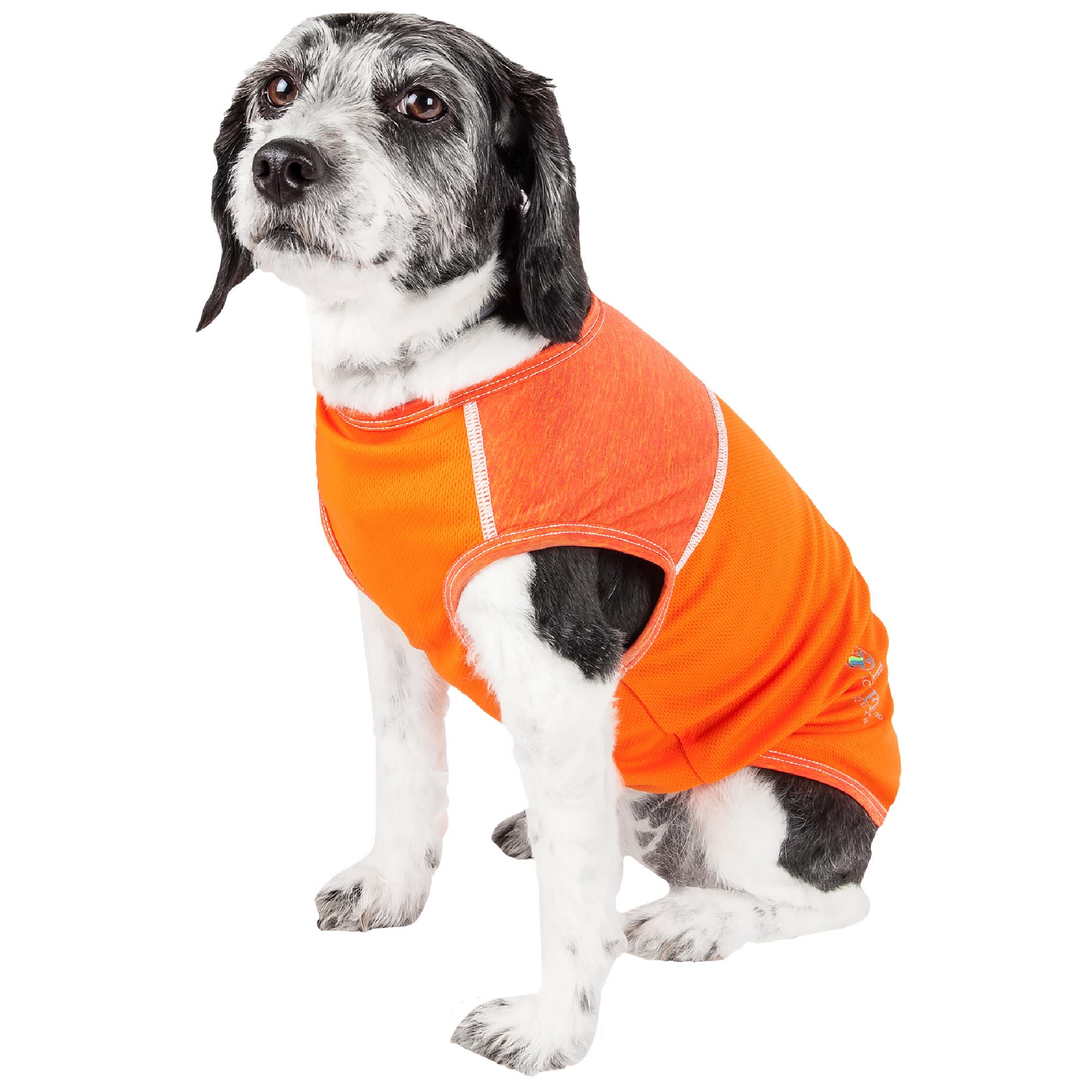 Pet Life Active Aero-Pawlse Heathered Orange Quick-Dry Dog Tank Top T-Shirt， X-Small