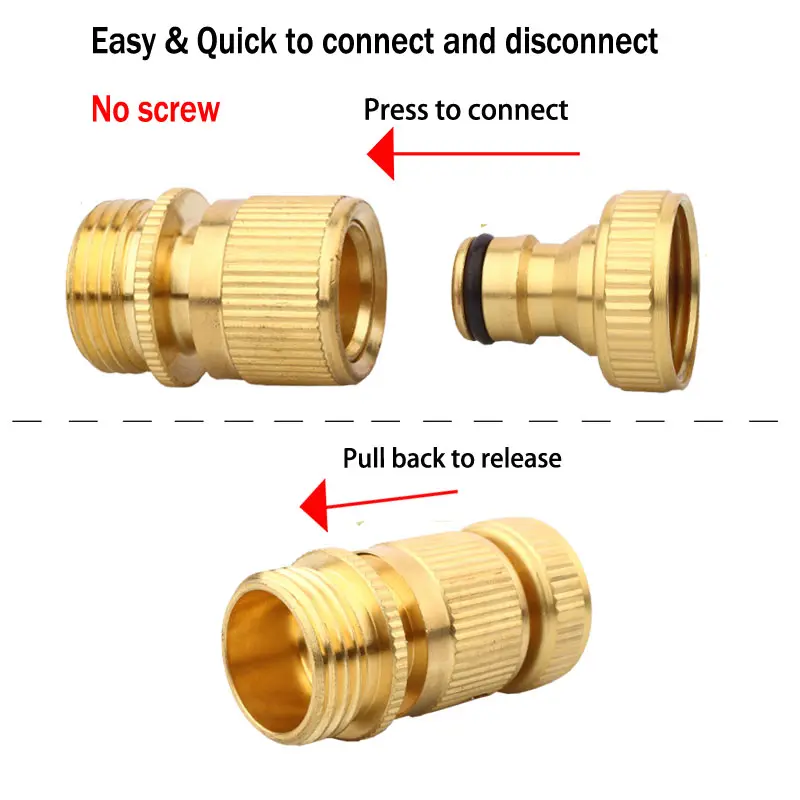 Factory price 1Inch Garden Tap Water 1/2 Fitting coupling quick connect hose connectors brass