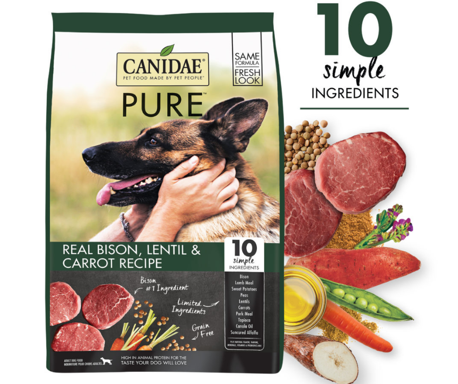 Canidae Grain Free PURE - All Breeds， Adult Dog Real Bison Limited Ing