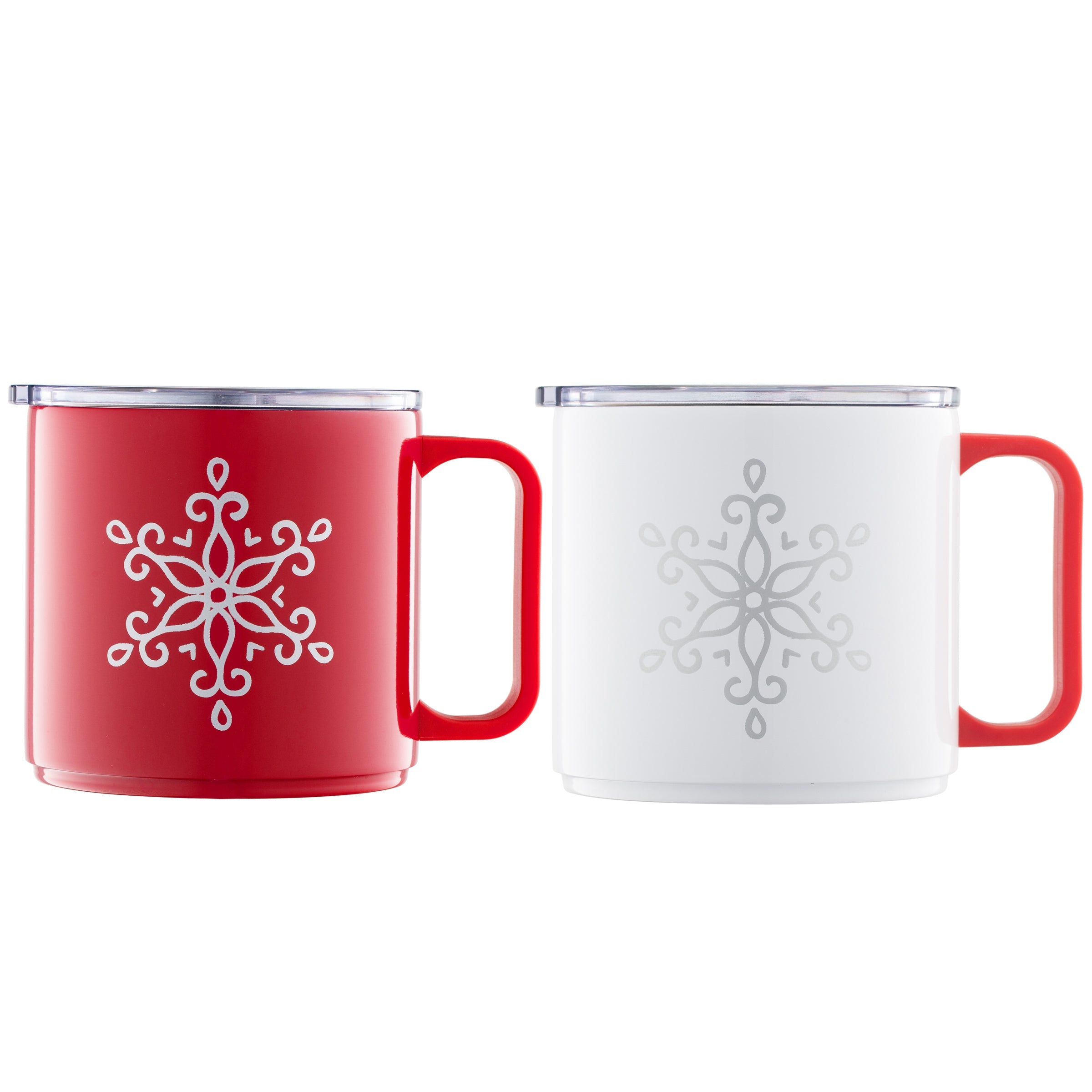 20 Oz Stackable Snowflake Coffee Mugs, Set Of 2