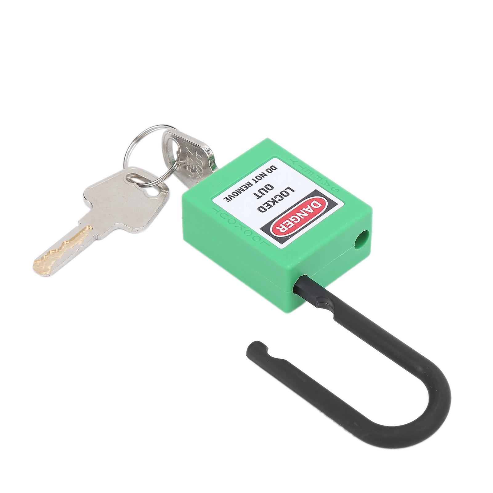 38mm/1.5in Safety Padlock Engineering Insulation Dustproof With 2 Keys For Factories Construction Sites Hospitalsgreen