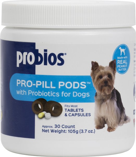 Probios Pro-Pill Pods Peanut Butter Flavored Dog Treats， Small， 30 count