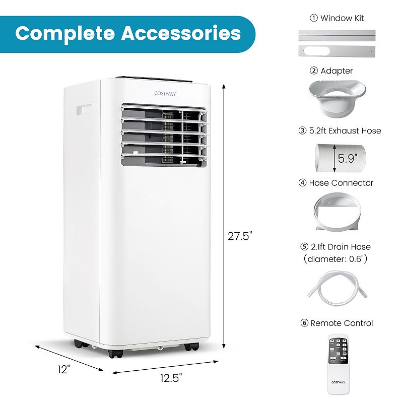 Portable Air Conditioner with Fan Dehumidifier Sleep Mode