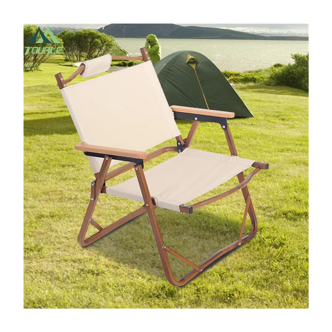 Aluminum Wood Grain Chair Portable Camping Outdoor Folding Chair Low Chair Kermit Fishing Rest Stool camping   hiking