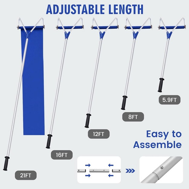 Costway Lightweight Roof Rake Snow Removal Tool 20ft Adjustable Telescoping Handle