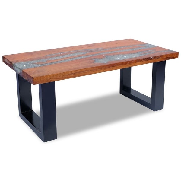 vidaXL Coffee Table Teak Resin 39.4