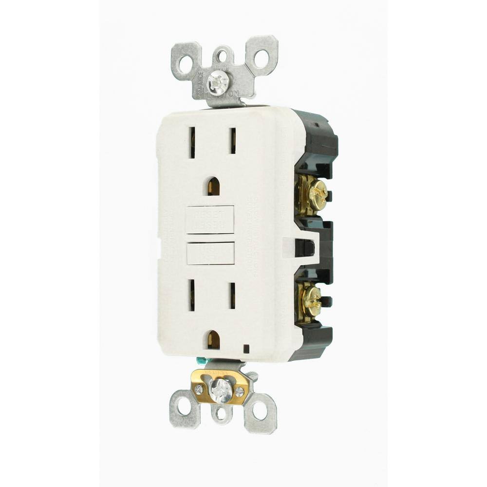 Leviton 15 Amp Self-Test SmartlockPro Slim GFCI Duplex Outlet White (3-Pack) M02-GFNT1-03W