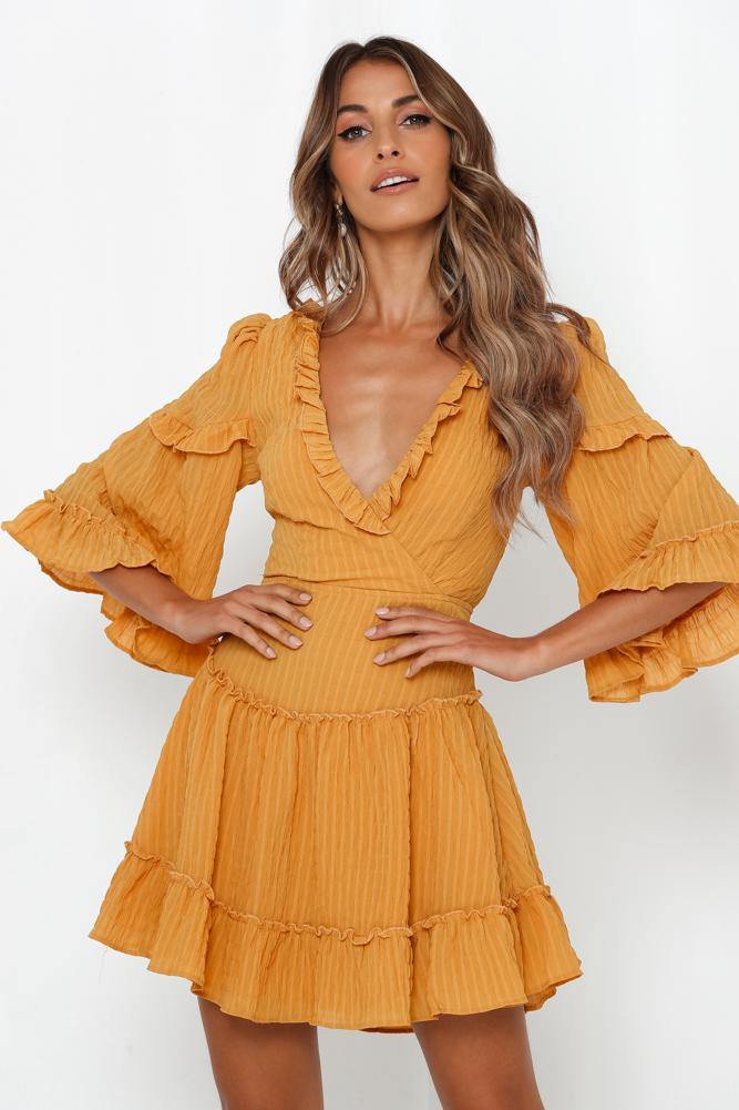 Heart Had Wings Dress Mustard