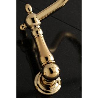 Kingston Brass Heritage 2-Handle Wall Mount Roman Tub Faucet in Polished Brass HKS1022AL