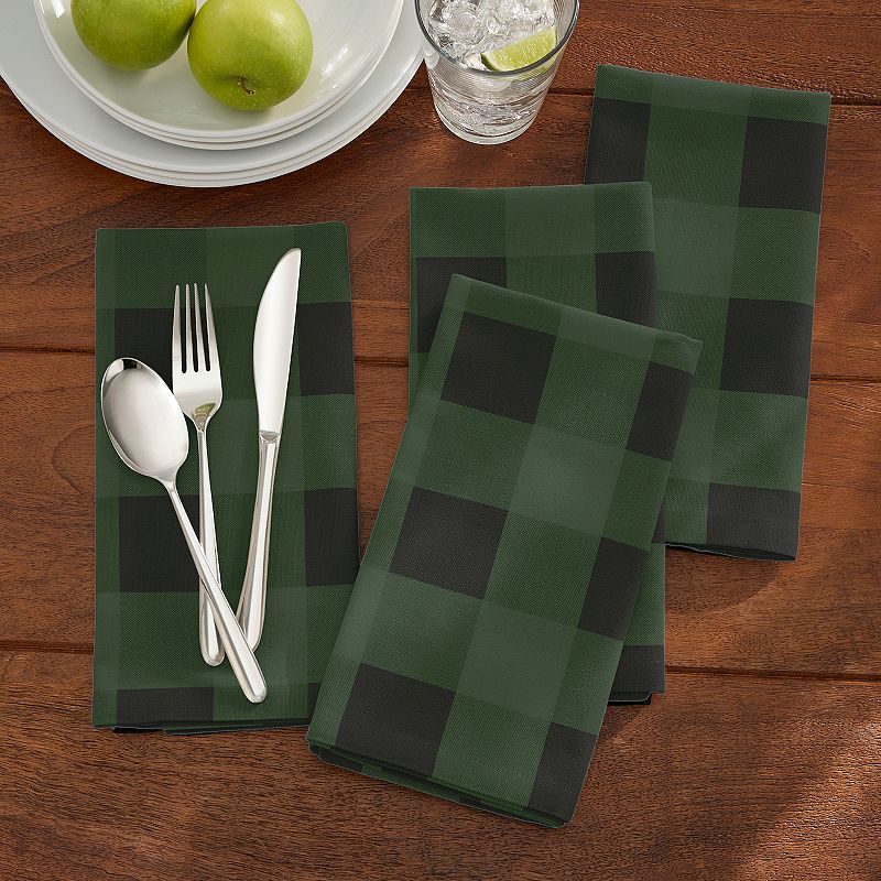 Elrene Home Fashions Farmhouse Living Buffalo Check Napkins， Set of 4