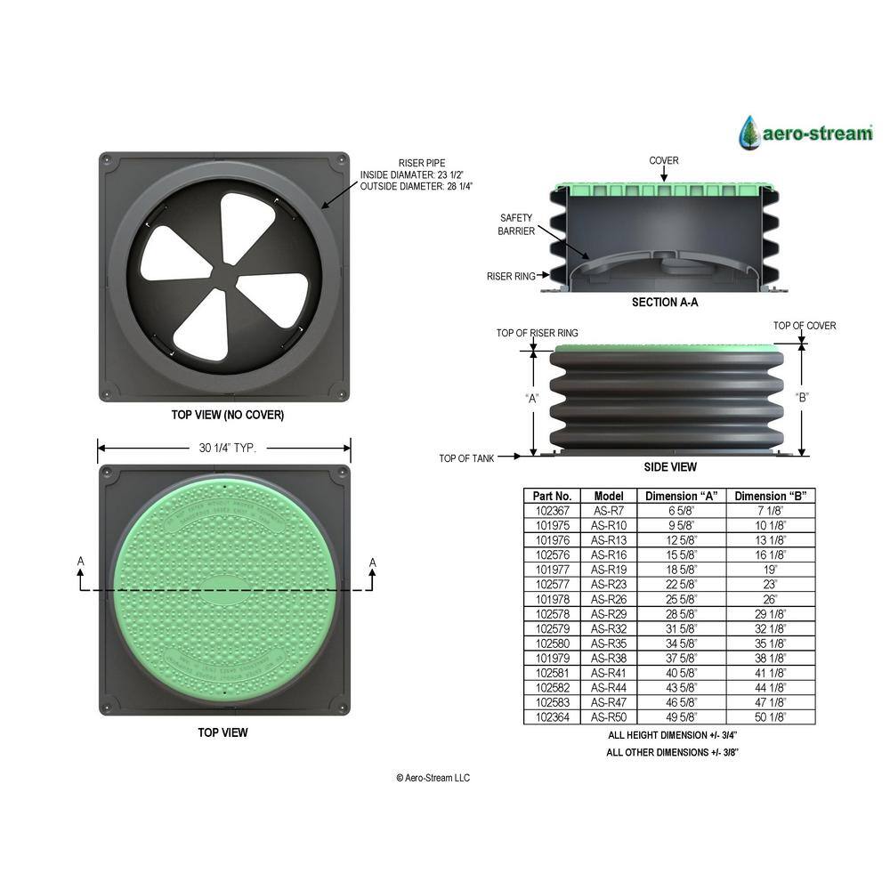 Aero-Stream 23.5 in. Dia x 44 in. Septic Tank Riser Kit 102582