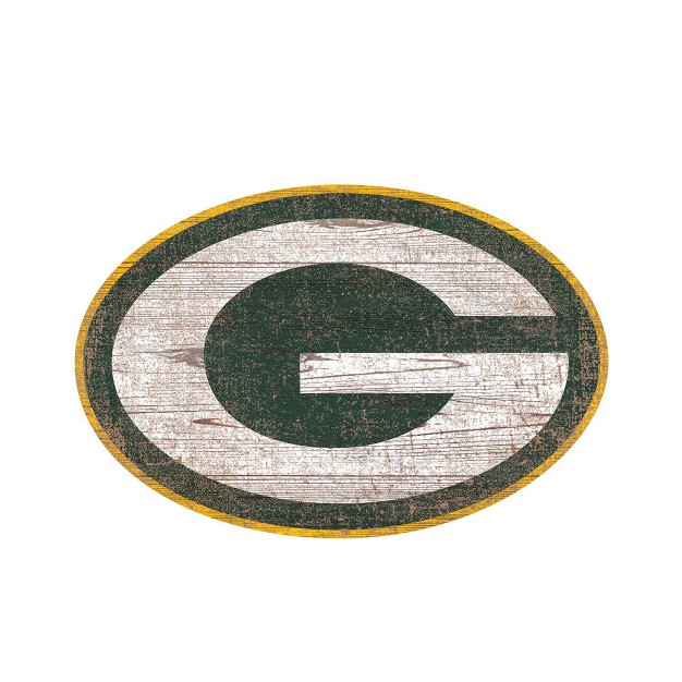 Nfl Green Bay Packers Distressed Logo Cutout Sign