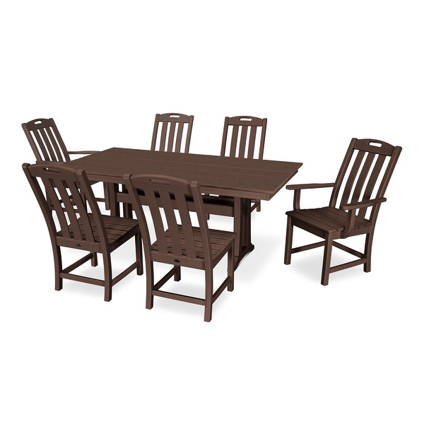 Trex Outdoor Furniture Yacht Club 7Piece Farmhouse Trestle Dining Set