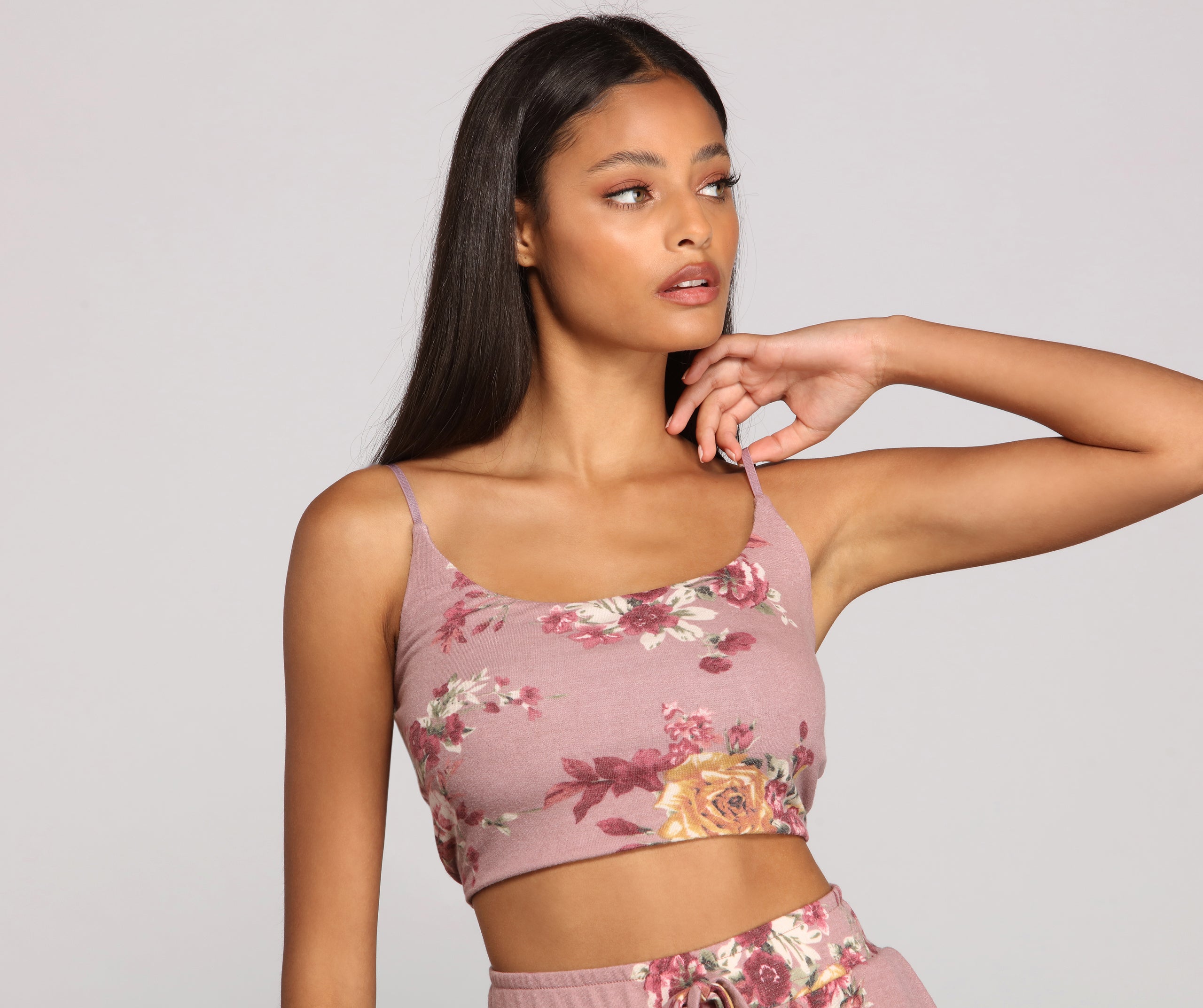 Floral Dreams Cropped Pajama Tank