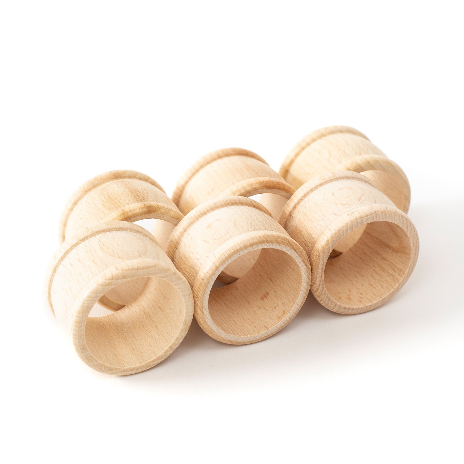 tuuli Kitchen Set of 6 Wooden Napkin Rings for Table Decoration Φ 4.3 cm