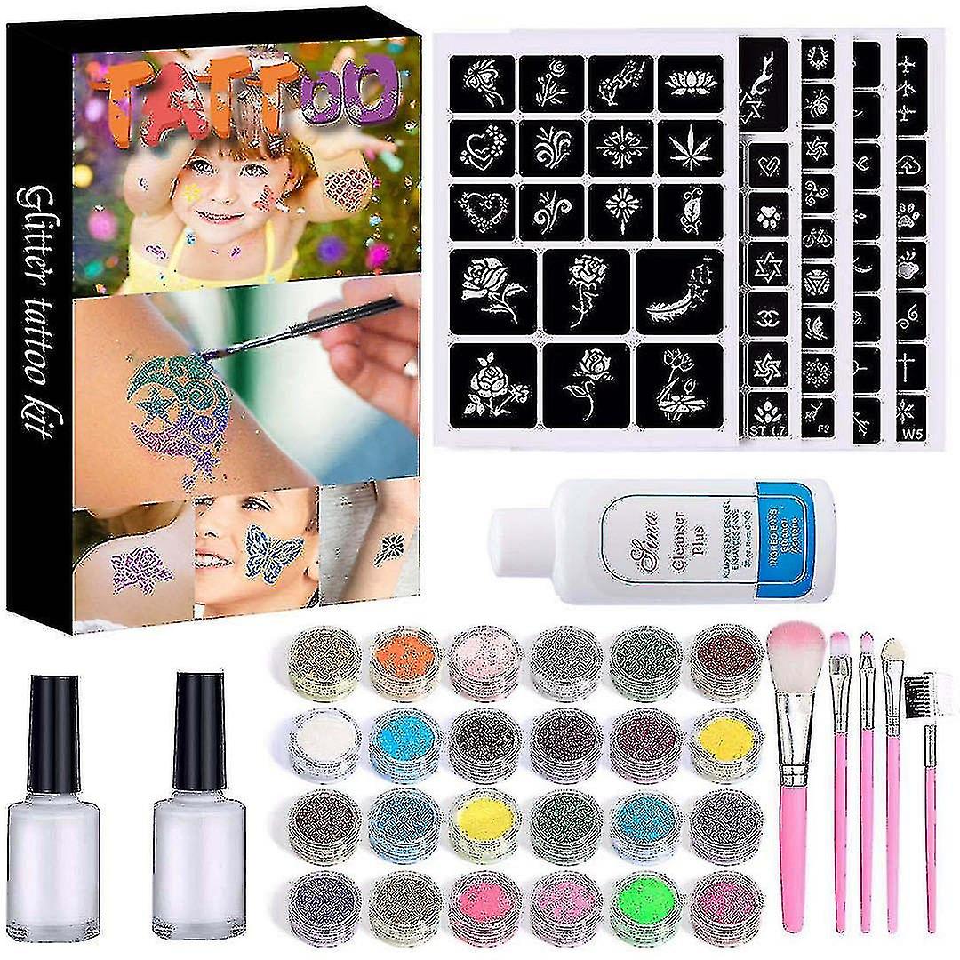 Temporary Glitter Tattoo Kits For Kids Glitter Tattoos Tattoo Templates