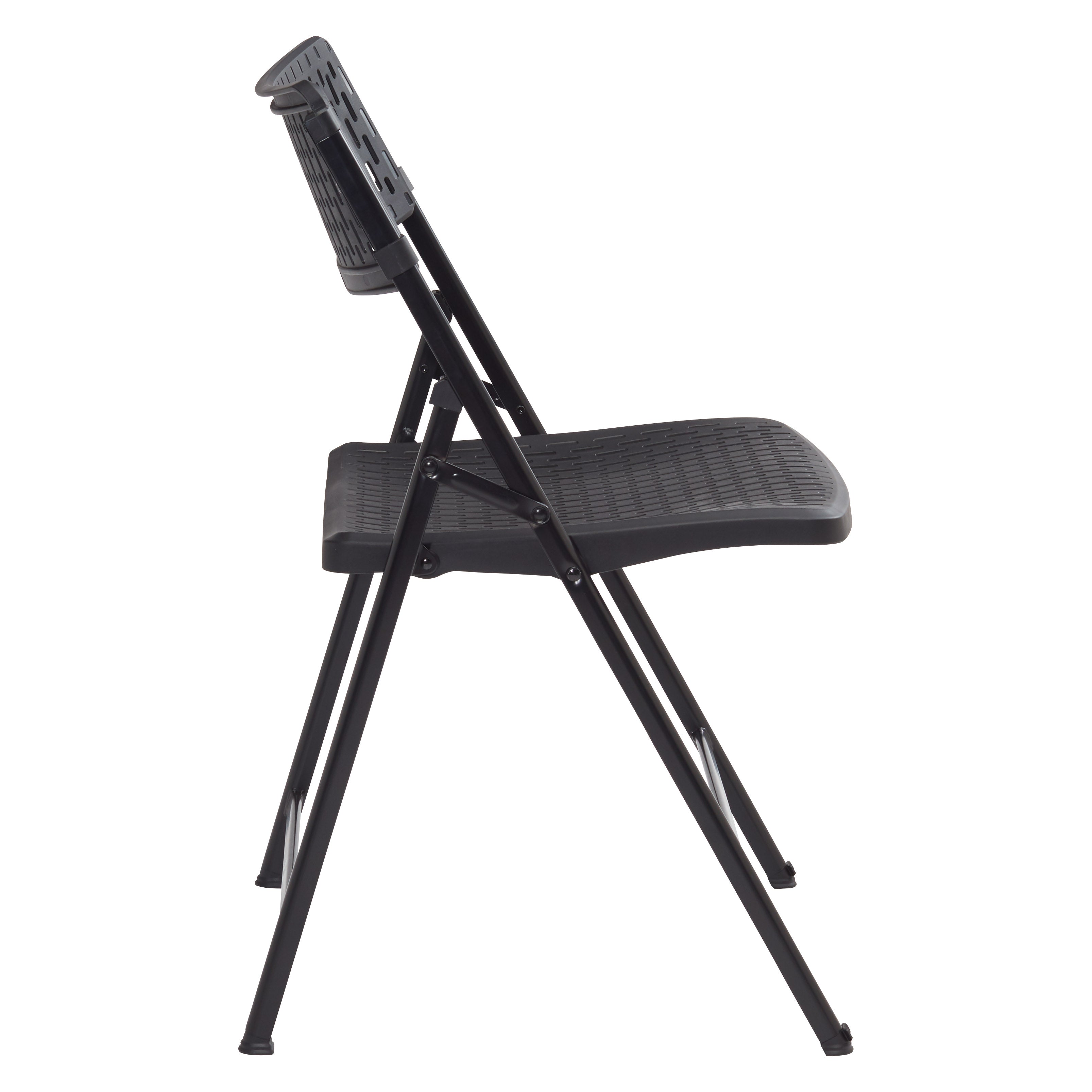 (4 Pack) NPS AirFlex Series Premium Polypropylene Folding Chair, Black