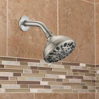 6-Spray Patterns 5 in. Single Wall Mount Handheld Shower Head in Brushed Nickel Koo-LQW1-7345