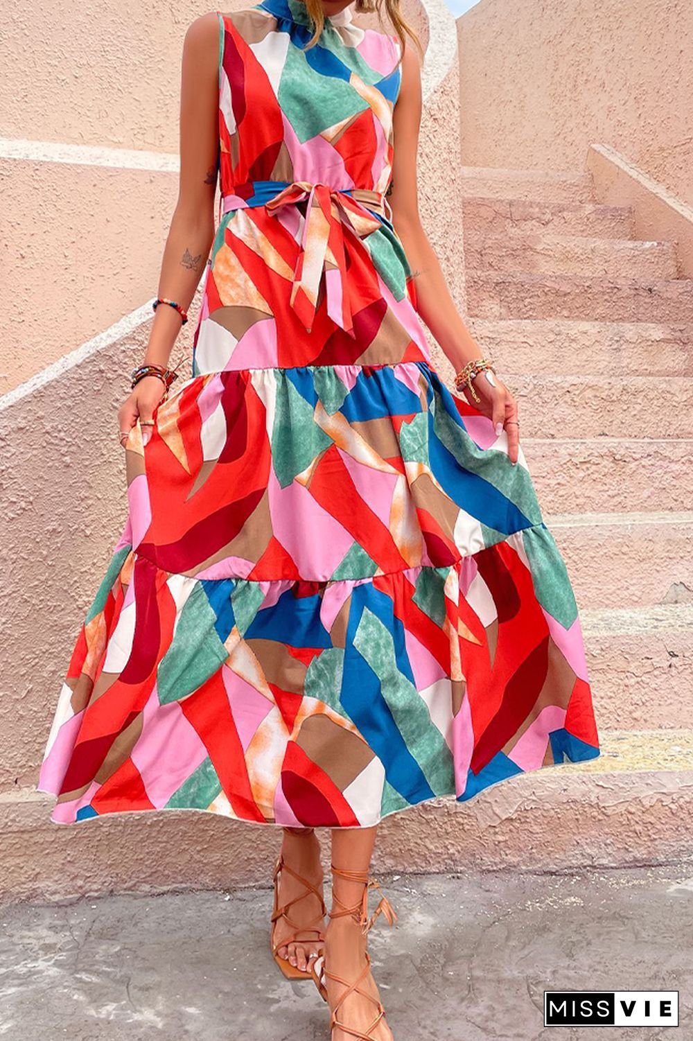 Colorful Sleeveless Long Maxi Dress Wholesale