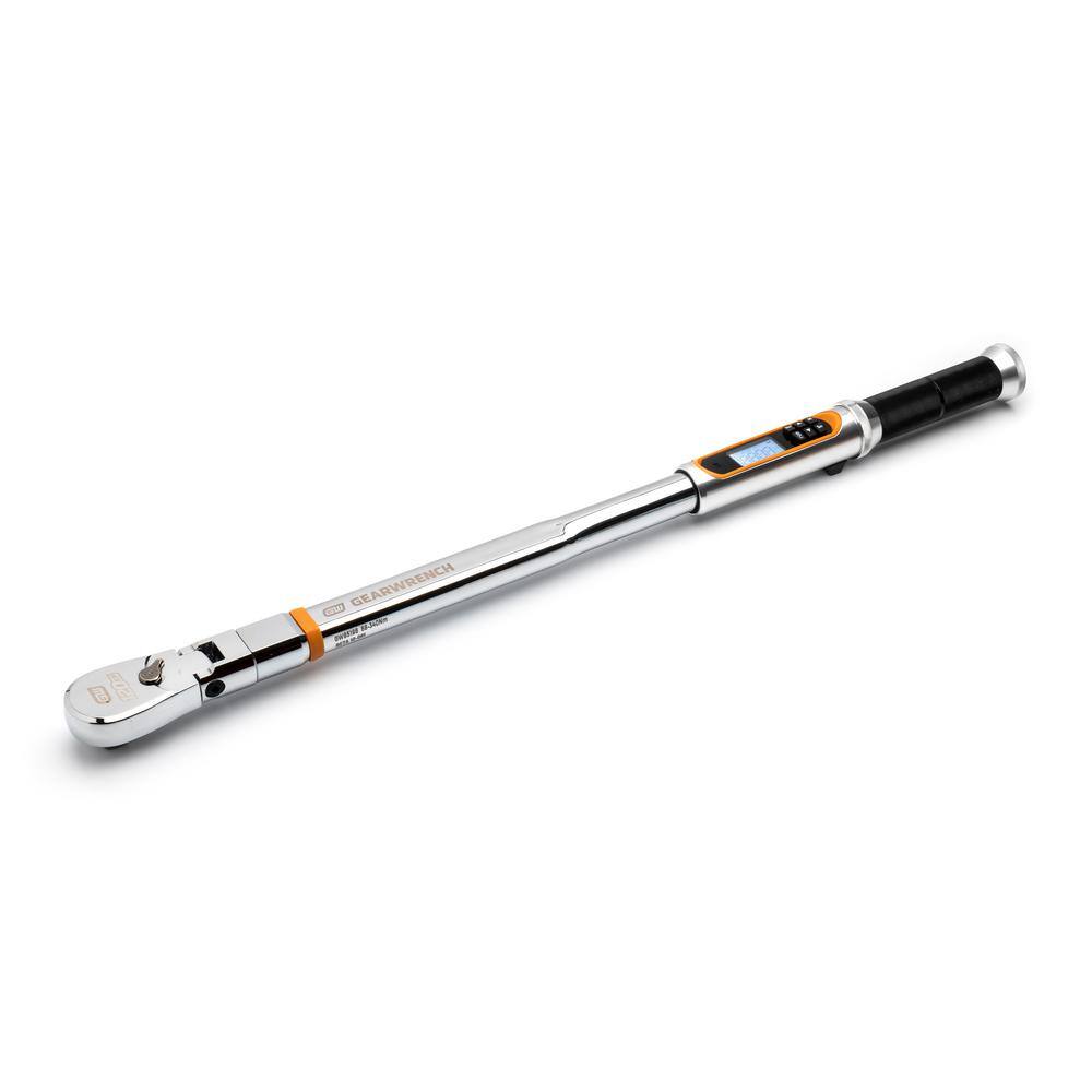 GEARWRENCH 12 in. Drive 120XP 50-250 ft.lbs. Flex-Head Electronic Torque Wrench with Angle 85196