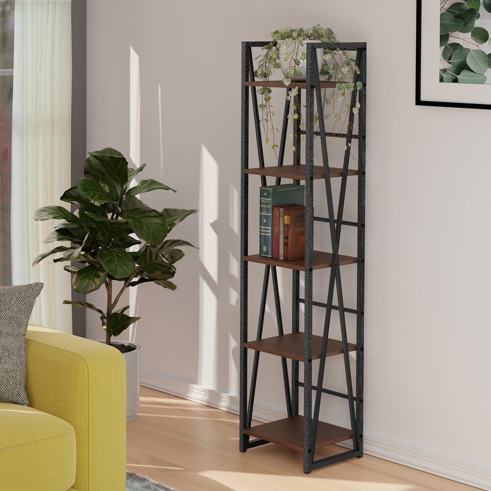 Isa 3/4/5 Tier Shelf  Graphite and Walnut