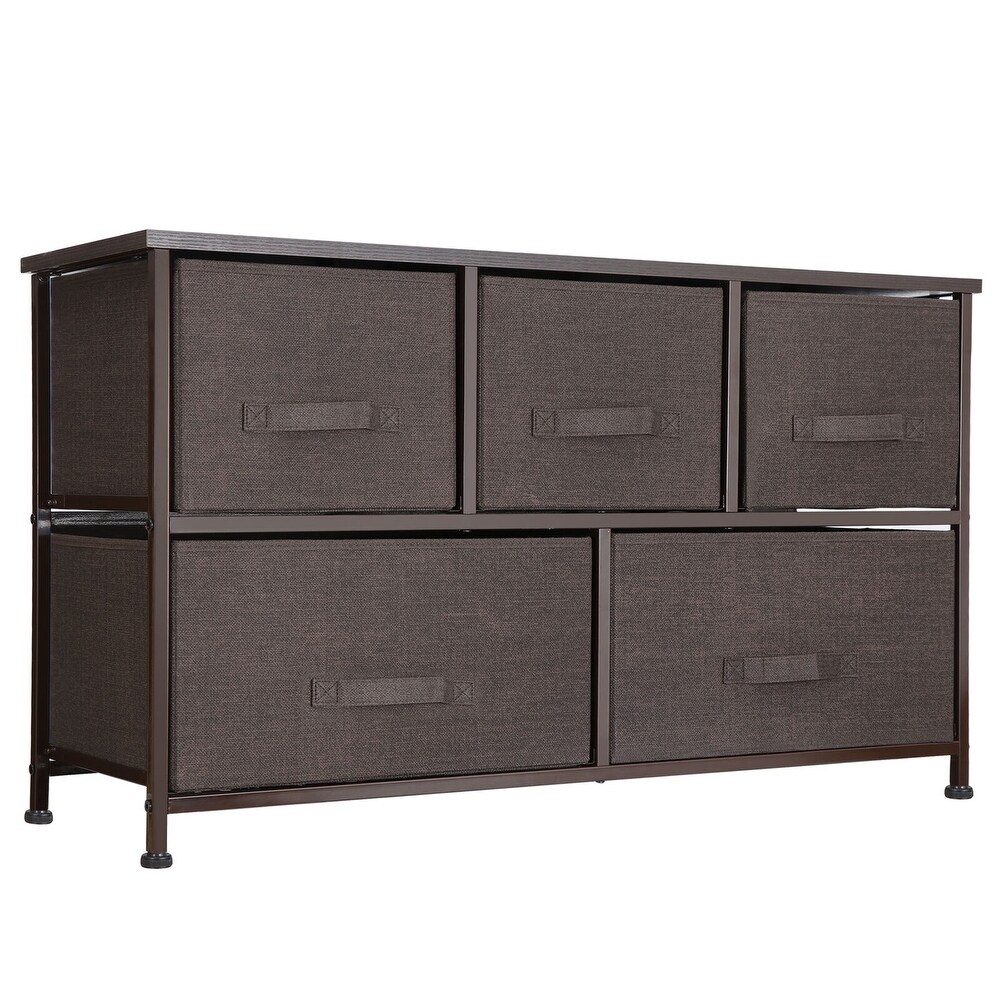 5 Fabric Drawer Chest Bedroom Storage Cabinet