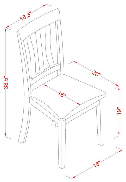 East West Furniture Antique 39 quotWood Dining Chair with Cushion in Oak (Set of 2)   Transitional   Dining Chairs   by Morning Design Group  Inc  Houzz