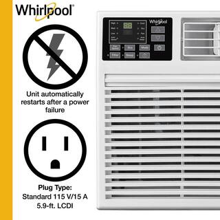 Whirlpool Energy Star 8000 BTU Through-the-Wall AC Dehumidifer for Rooms up to 350 Sq. ft. Remote Control Digital Display Timer WHAT081-1AW