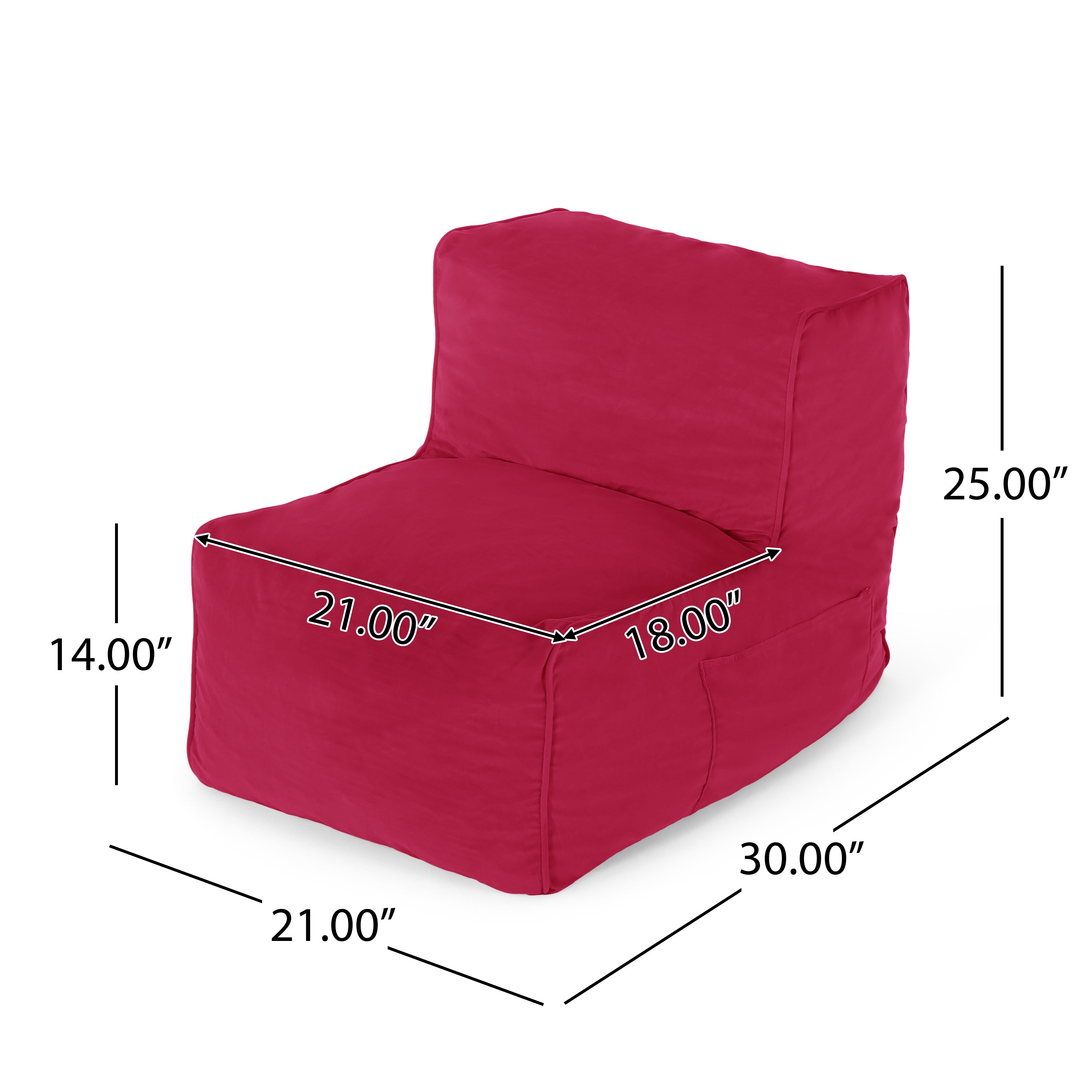 Caraway Modern Velvet Bean Bag Chair