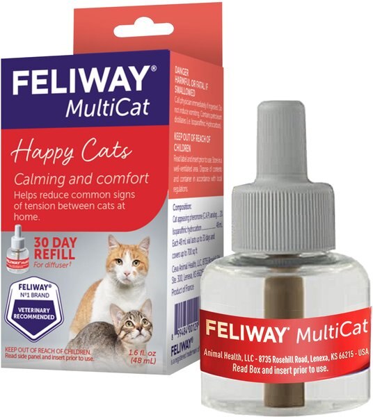 Feliway MultiCat Calming Diffuser Refill for Cats， 30 day