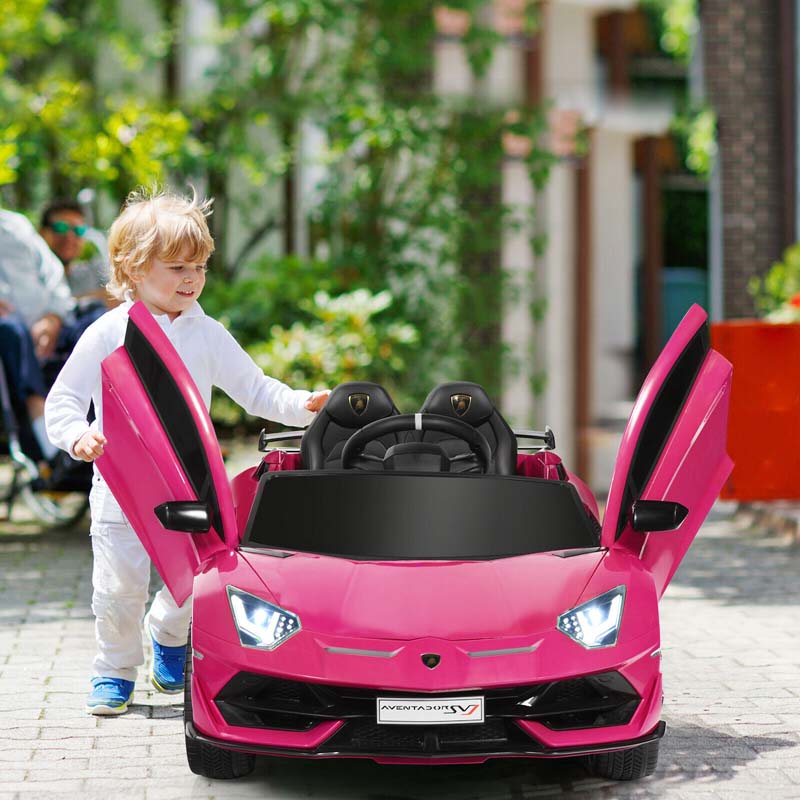 Licensed Lamborghini SVJ Kids Ride-On Car, 12V Battery Powered Sports Car Toy with Trunk & Remote