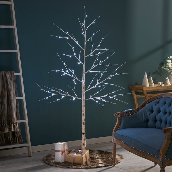 6Ft Birch Tree White Light 96Ledartificial Barkul Ip44 30V 6Wextended Line: 5M