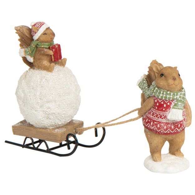 Transpac Resin 6 5 In Multicolored Christmas Fair Isle Critter Sledge Figurine