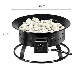 Costway 19 in. W x 12 in. H Outdoor Iron Black with Powder Coating Fire Pit HW53792