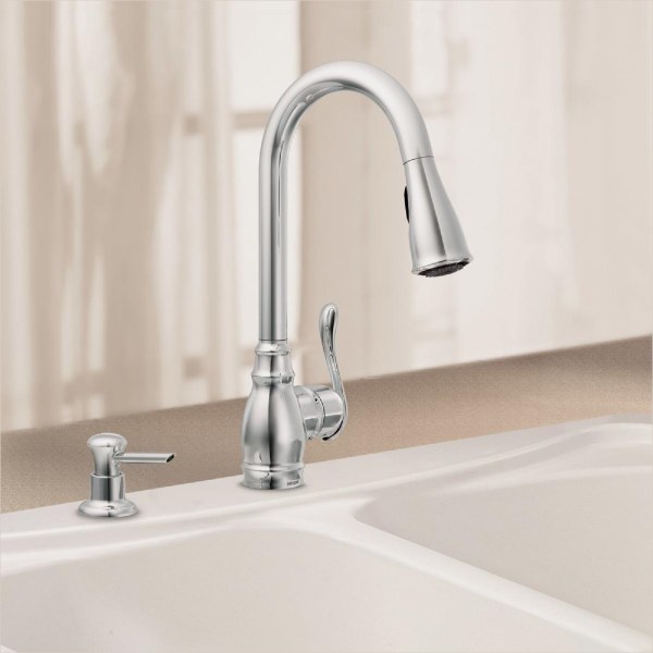 Moen Anabelle Single Handle Pull-Down Kitchen Faucet， Chrome